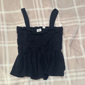 GAP Black Ruched Sleeveless Top